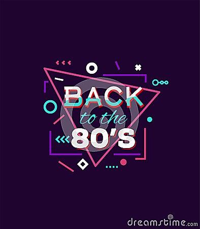 Back to 80`s print Vector Illustration