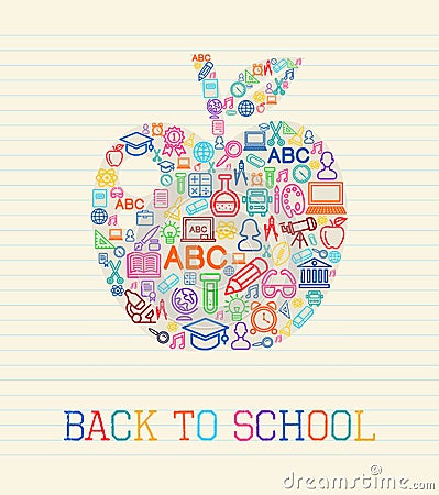 Back to School apple concept illustration Vector Illustration