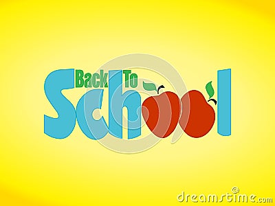 Back to school apple sign Vector Illustration