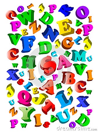 Back to school. Background with color alphabet. Vector Illustration