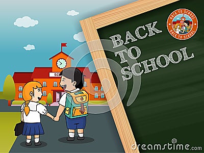 Back to school background design Vector Illustration