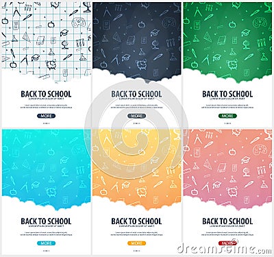 Back to School background. Education banner. Vector illustration. Cartoon Illustration