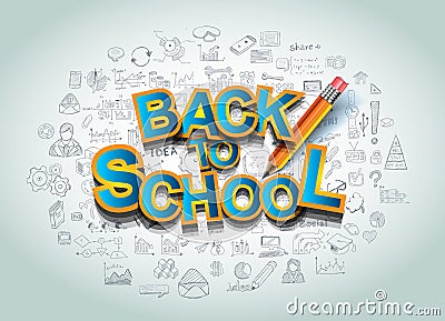 Back to School Background to use for your layouts Vector Illustration