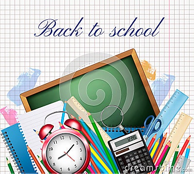 Back to school background. Vector Illustration