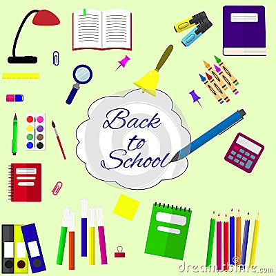 Back to school background, vector illustration. Vector Illustration