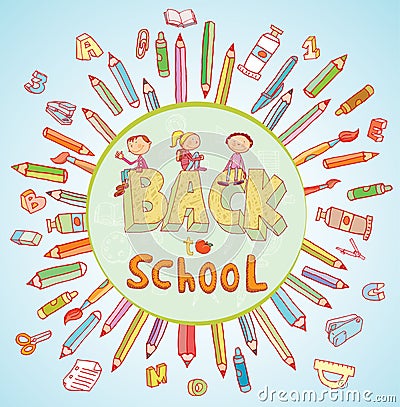Back to school, Banners and Bookmarks, vector illustration Vector Illustration