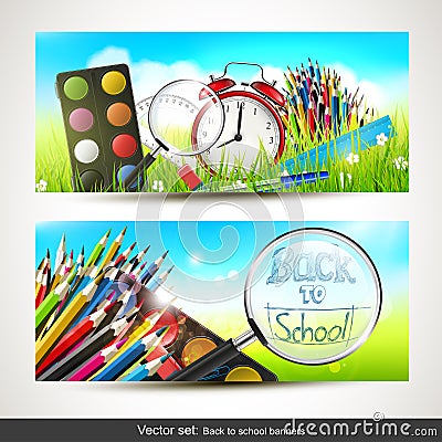 Back to school banners Vector Illustration