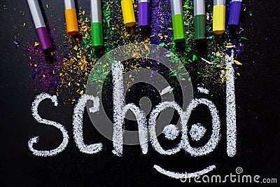 Back to school blackboard Stock Photo