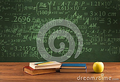 Back to school blackboard with numbers Stock Photo