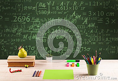 Back to school blackboard with numbers Stock Photo