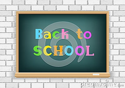 Back to school blackboard white wall Vector Illustration