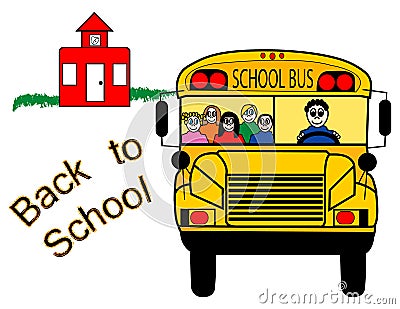 Back to school bus Stock Photo