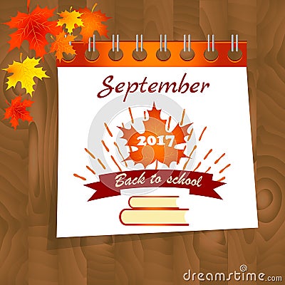 Back to school calendar sale background with design elements and text Vector Illustration