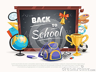 Back To School Composition Poster Vector Illustration