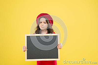 Back to school concept. Happy hours. Good news. School information. Informing you. Child promo information board. Place Stock Photo