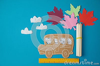 Back to school concept with small children doodles Stock Photo