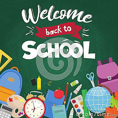 Back to school decoration Vector Illustration