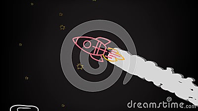 Back to School digital animation with colorful sketch text with science and educational elements. Video motion graphic Stock Photo