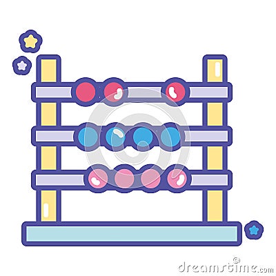 Back to school education abacus arithmetic learn Vector Illustration