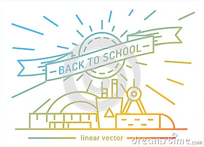 Back to school. Education, books, university and Vector Illustration