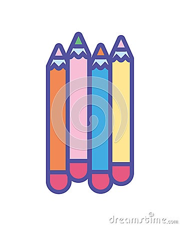 Back to school education pencils color artistic supplies Vector Illustration