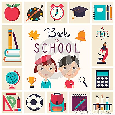 Back to school elements Vector Illustration