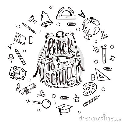 Back to school with elements Vector Illustration