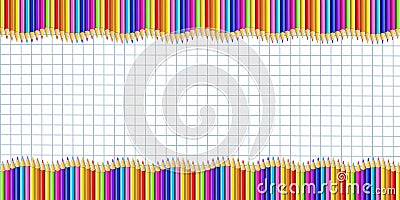 Back to school framework bordering template on notebook sheet Vector Illustration