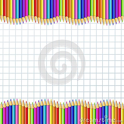 Back to school framework template with empty copy space Vector Illustration
