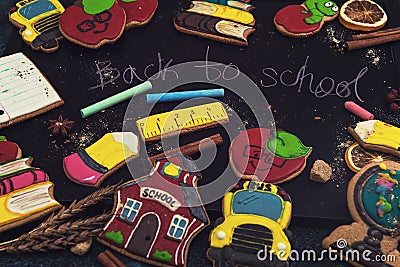 Back to school gingerbreads Stock Photo