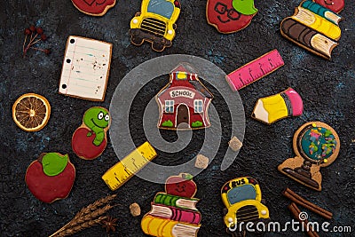 Back to school gingerbreads Stock Photo