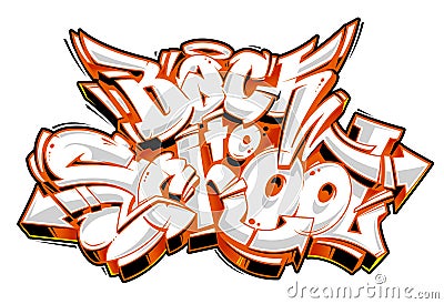 Back to School Graffiti Lettering Vector Illustration