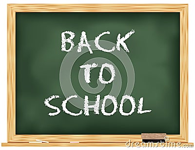 Back to school Green chalkboard / black board Vector Illustration