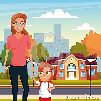 Back to school with happiness Vector Illustration