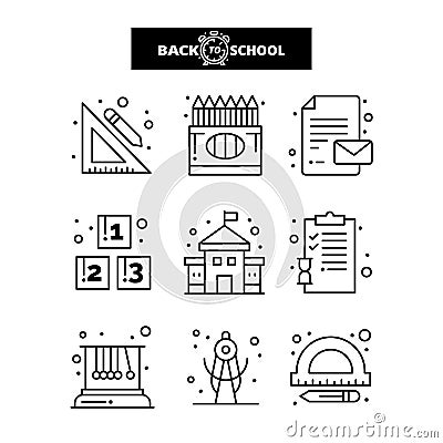 Back to School icon. Vector Illustration