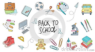 Back to school illustrations set Vector Illustration