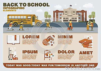 Back to school infographic elements Vector Illustration