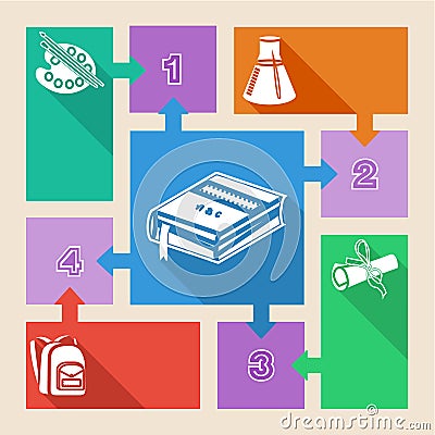 Back to school infographic elements Vector Illustration