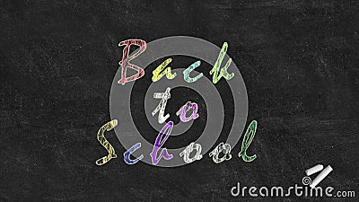 Back to school motion text creative design for back to school. Colorful animated back to school text design element Stock Photo