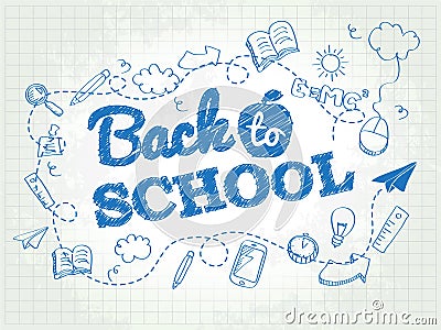 Back to school poster Vector Illustration