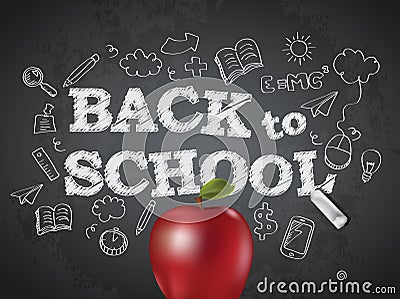 Back to school poster with text Vector Illustration