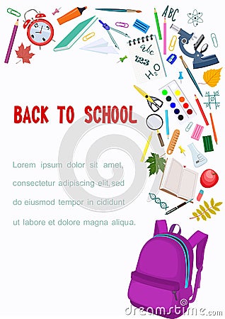 Back to School Poster. Vector illustration Vector Illustration