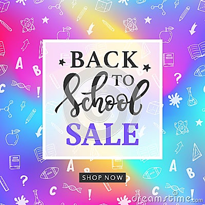 Back to School Sale Banner Template Vector Illustration