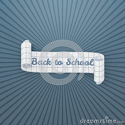 Back to School scroll realistic Ribbon Vector Illustration