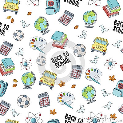 Back to school seamless pattern Vector Illustration