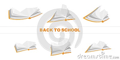 Back to School. set of open books. Vector illustration EPS10. Vector Illustration