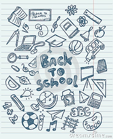 Back to school sketchy doodles Vector Illustration