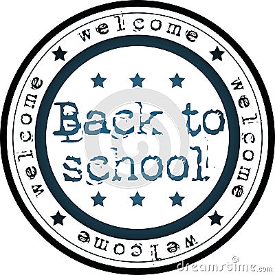 Back to school stamp Stock Photo