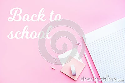 Back to school stationery flatlay Stock Photo