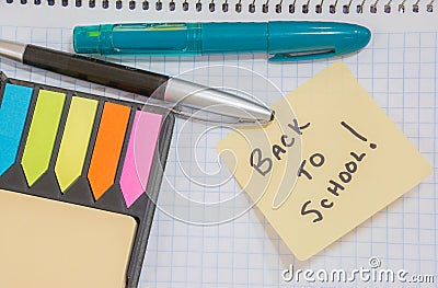 Back to School Sticky Note Reminder Stock Photo